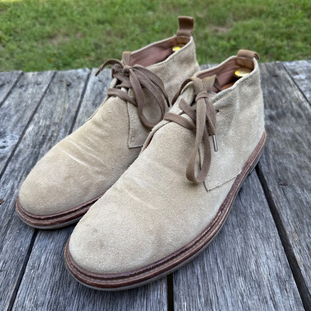 John Varvatos USA Mens Tan Suede Desert Chukka Boots F3691V1B A674B Size 9.5M